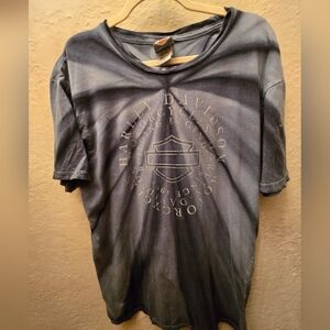 Y2K Harley-Davidson Blue Springs Missouri Graphic T-Shirt | Faded Biker Tee L